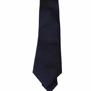 Charles Tyrwhitt Oxted Navy & White Pindot Hand Finished 100% Silk Tie